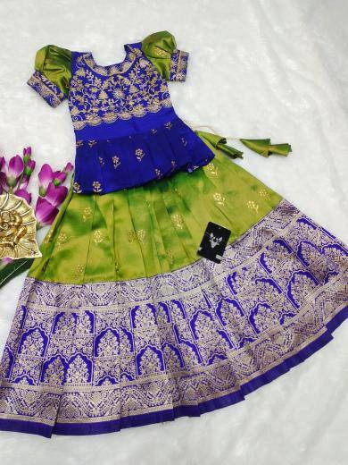 kids lehenga choli silk Indian children wear market